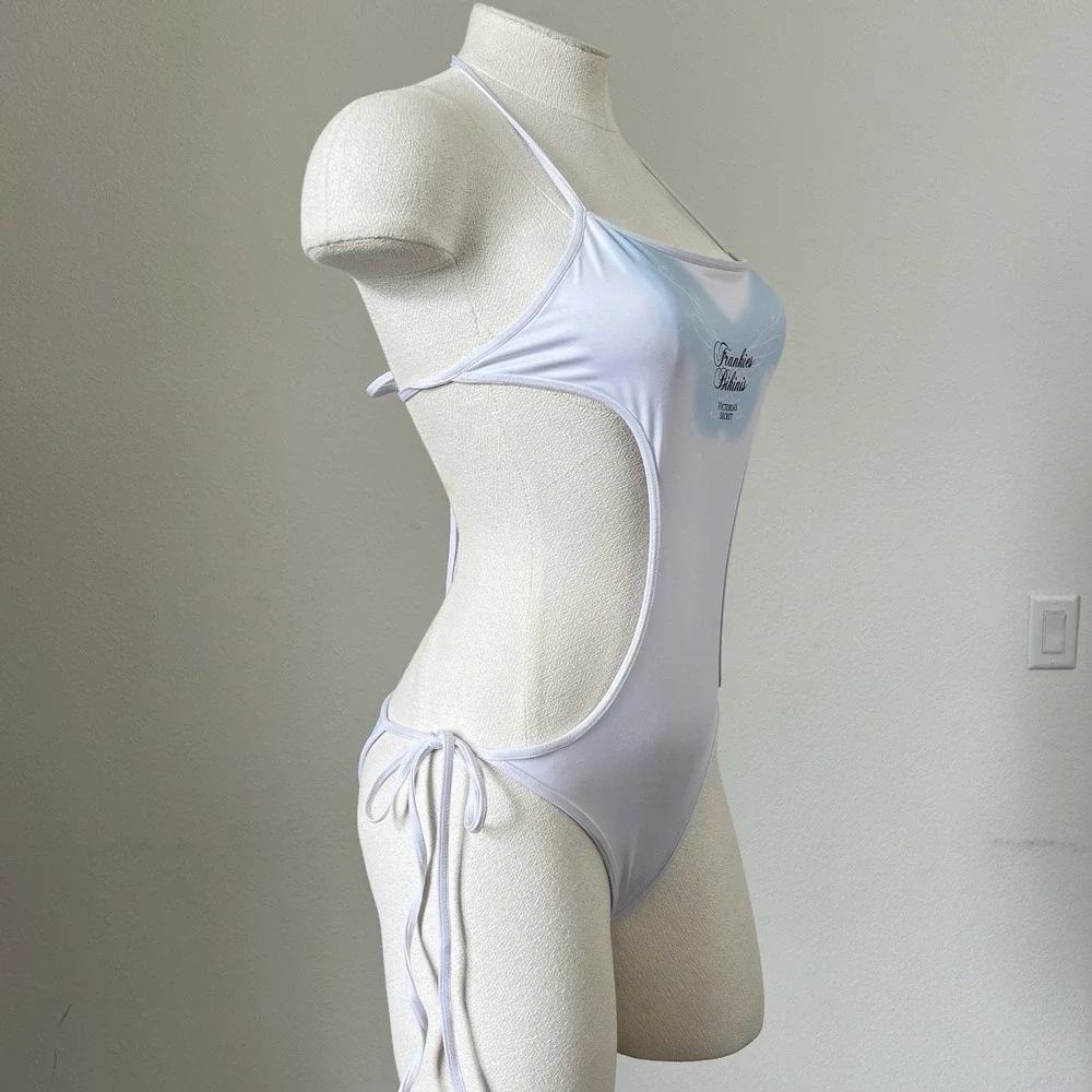 Victoria's Secret x Frankies Bikinis Icon One Piece Swimsuit White Sz Small NEW